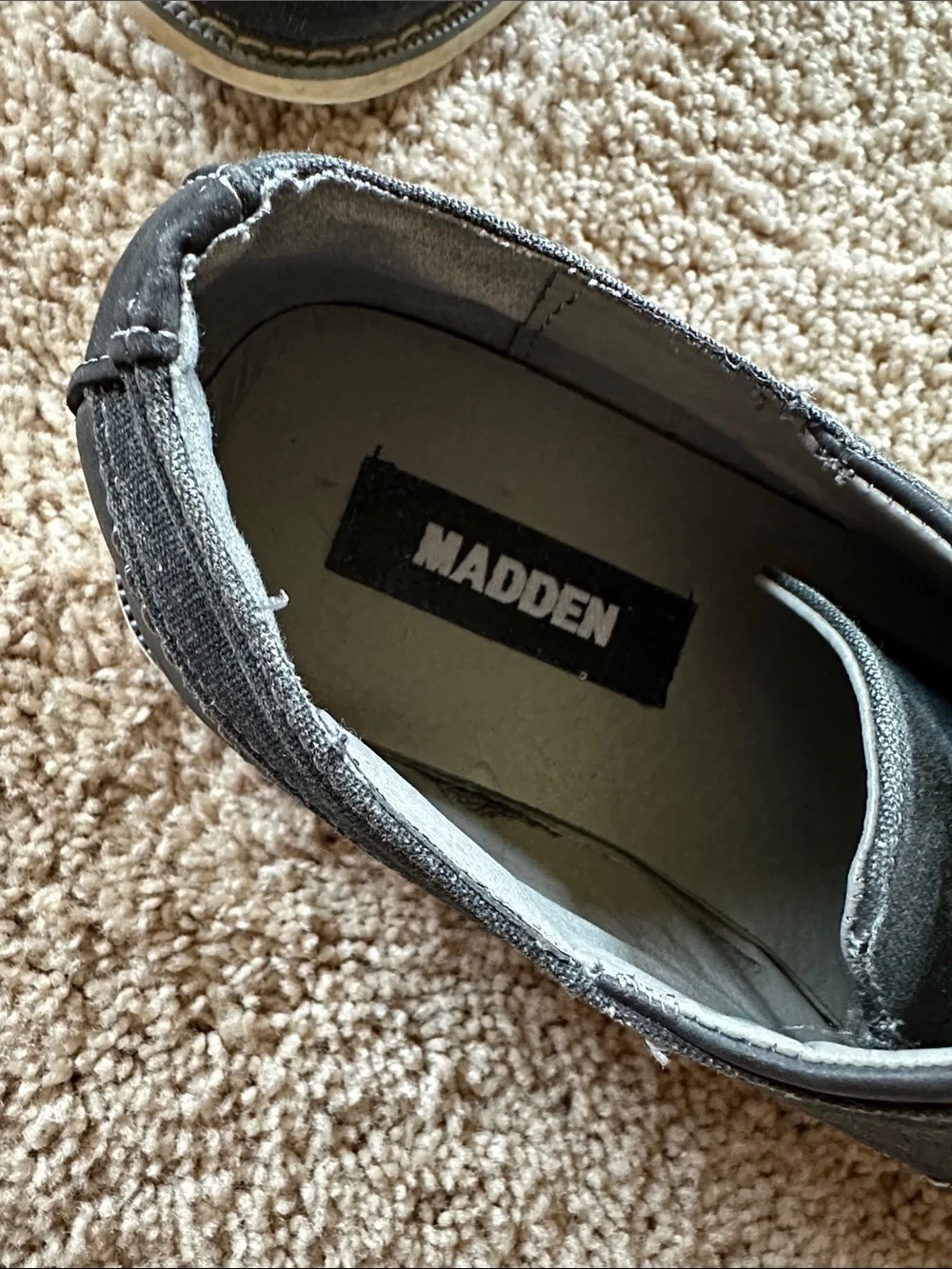 Steve Madden Black Canvas Derby Lace-Up Shoes